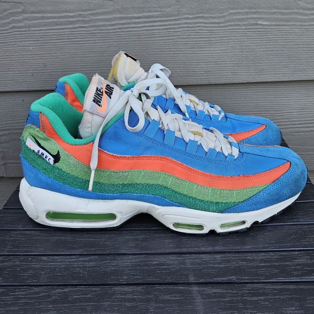 NIKE Air Max 95 SE Running Club Photo Blue Suede Shoes Sneakers Mens Size 13